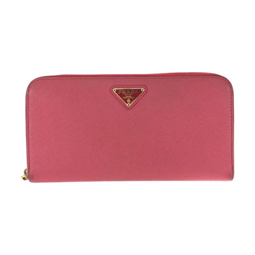 Prada Saffiano Leather Wallet with Logo Plate